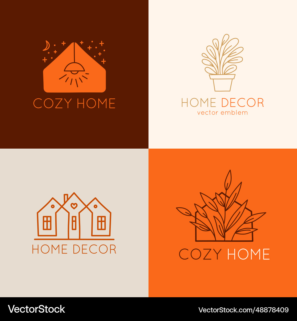 Logo design template in simple linear style Vector Image