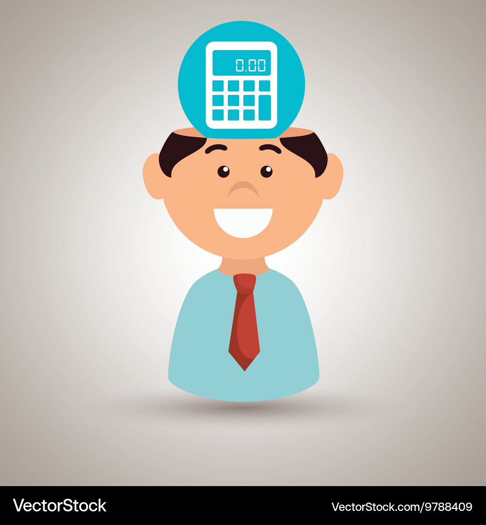 Man and calculator isolated icon design Vector Image