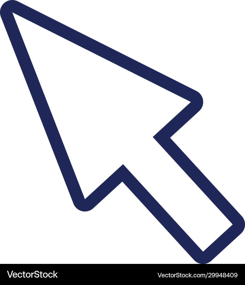 Mouse cursor arrow line and fill style vector image