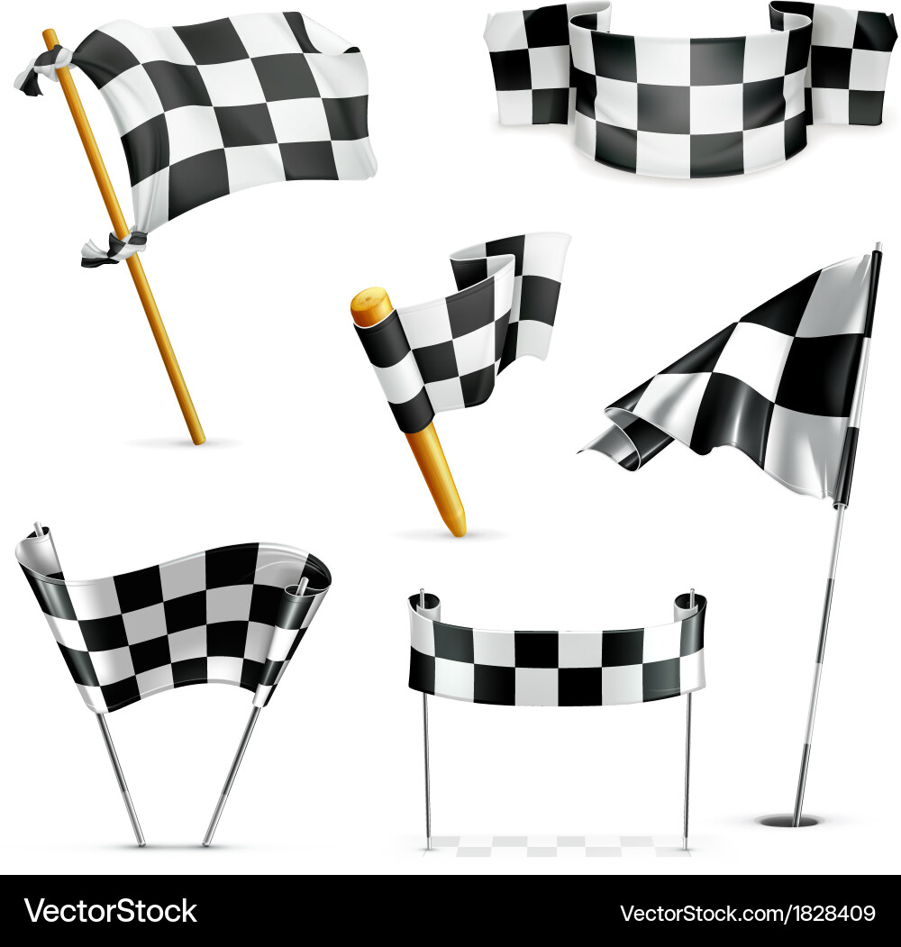 Racing Checkered Flags Set Royalty Free Vector Image