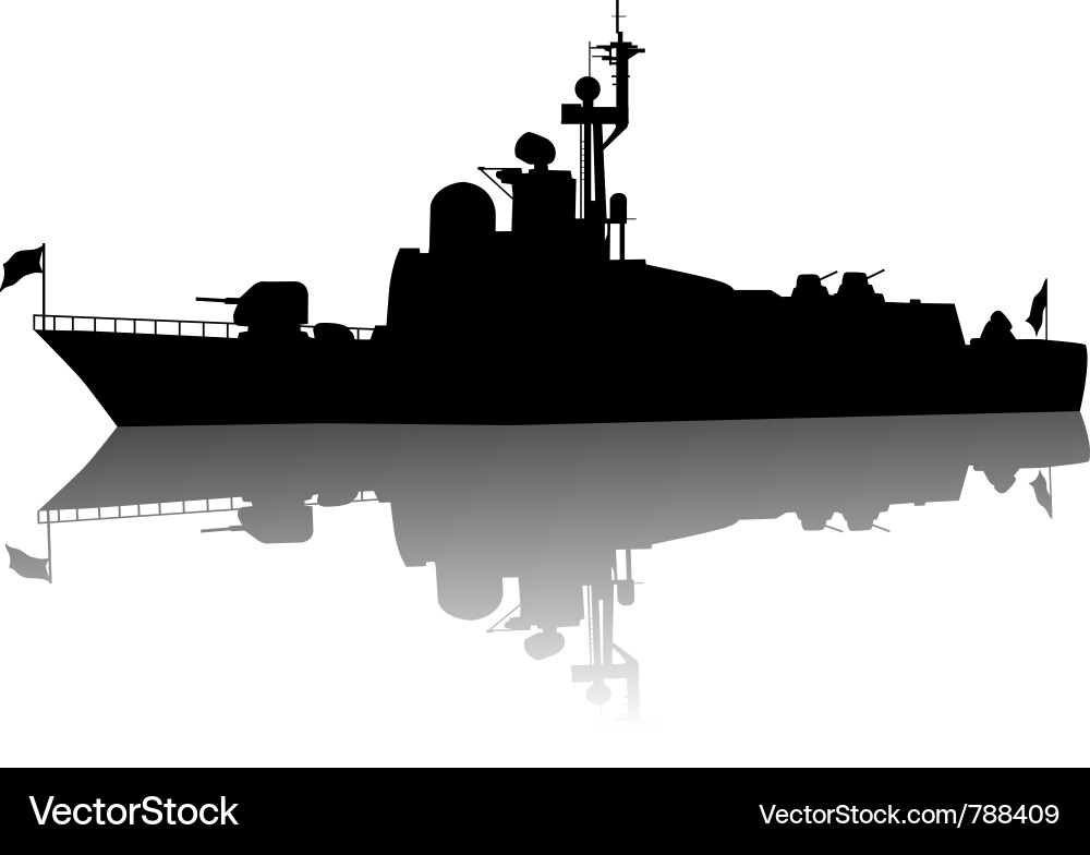 Sowjetische Rakete Boot Silhouette Vektorbild