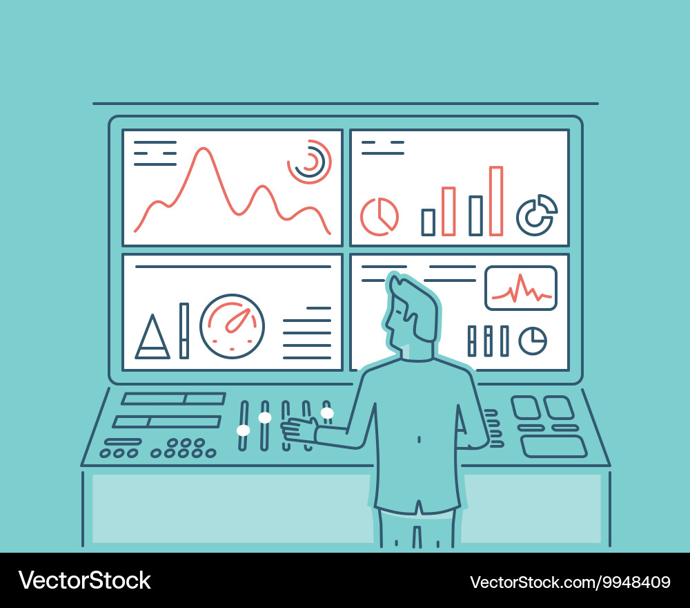 Web Analytics & Data Visualization vector image