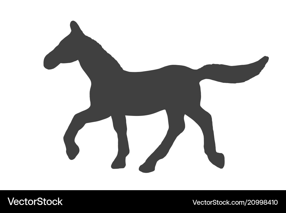 Black silhouette of horse isolated on white Vector Image