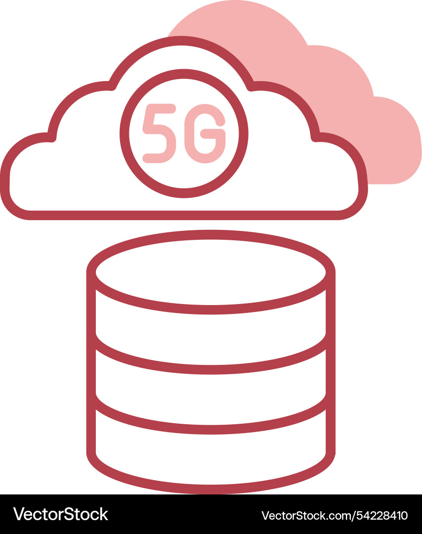 Cloud database line fill icon vector image