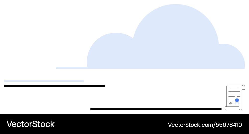 Cloud storage concept with contract document vector image