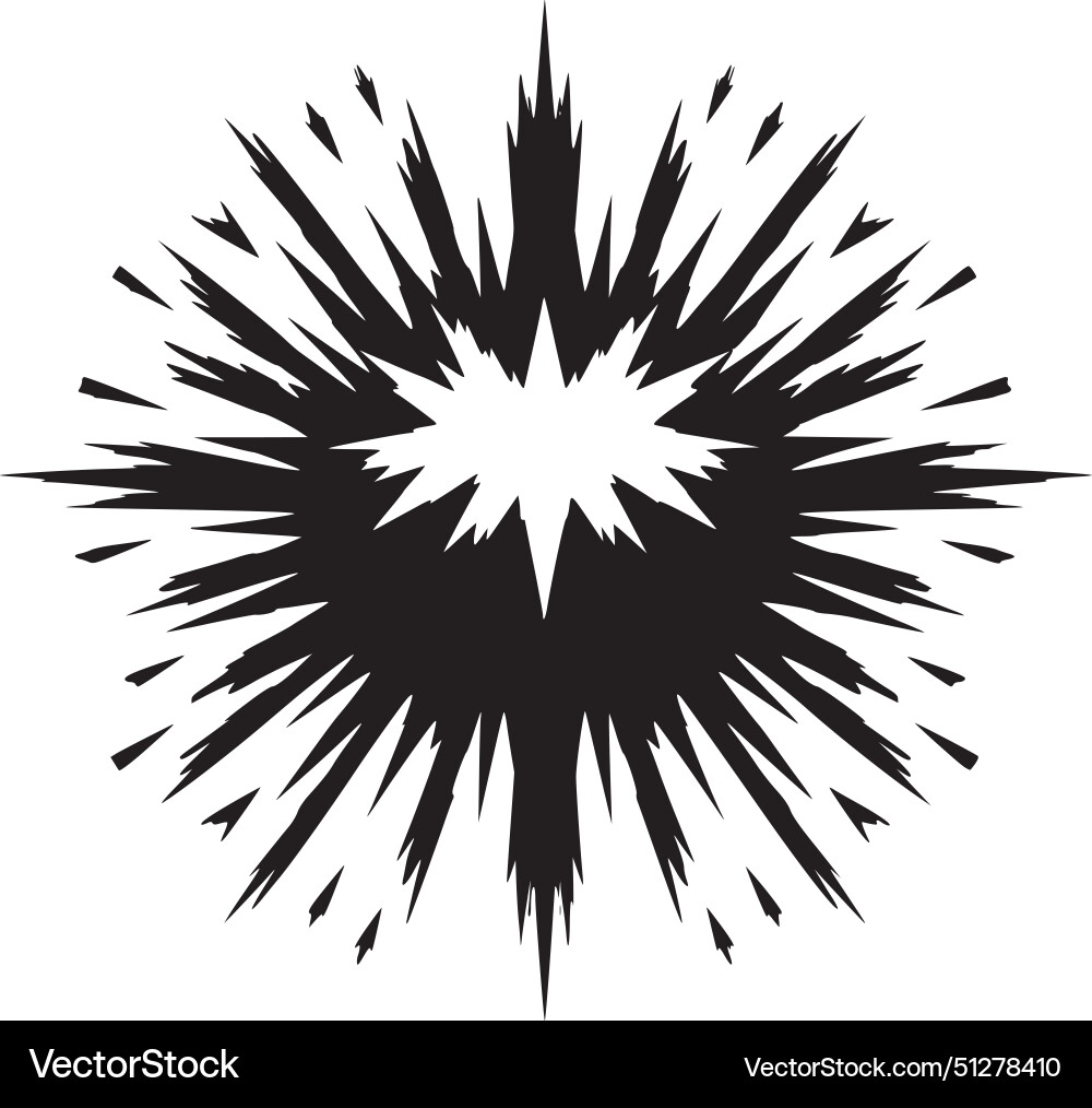 Explosion - black and white isolated icon Vector Image