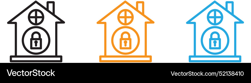 Lock home logo set collection for web app ui vector image