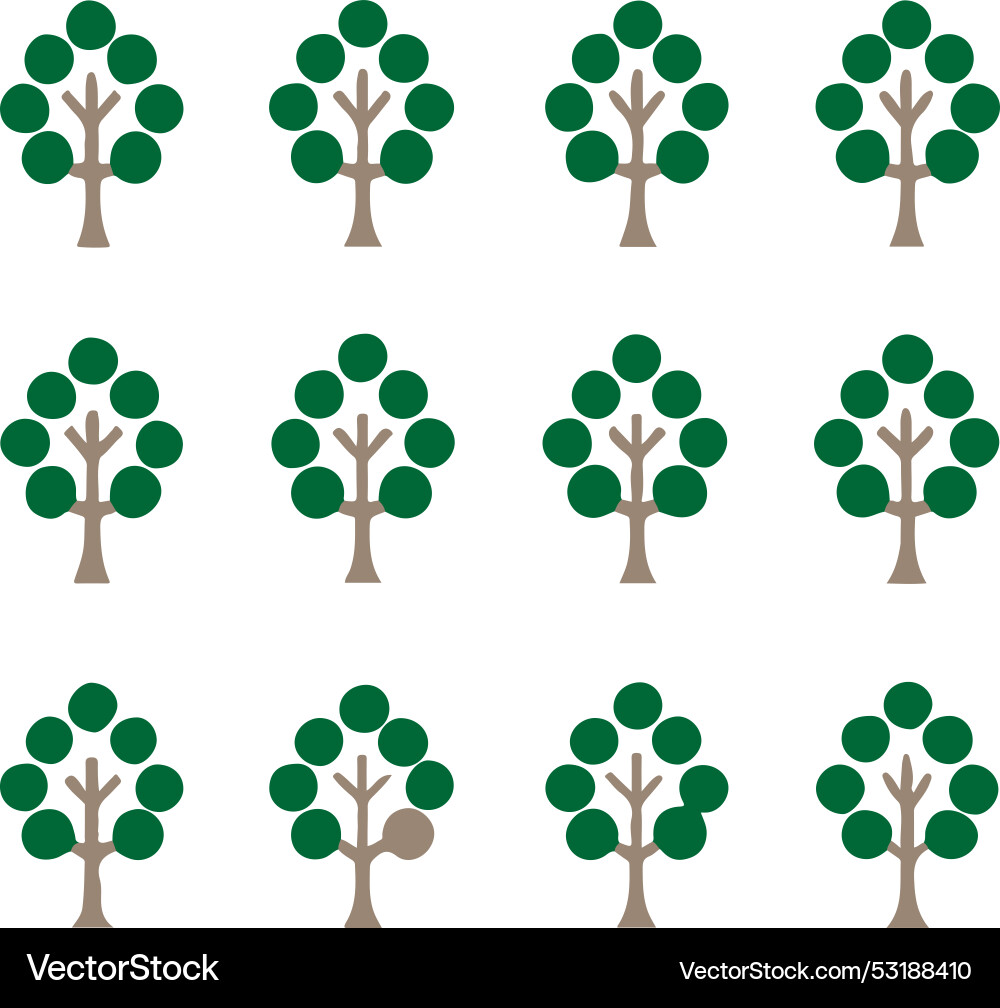 Pattern of symmetrical trees Vector Image