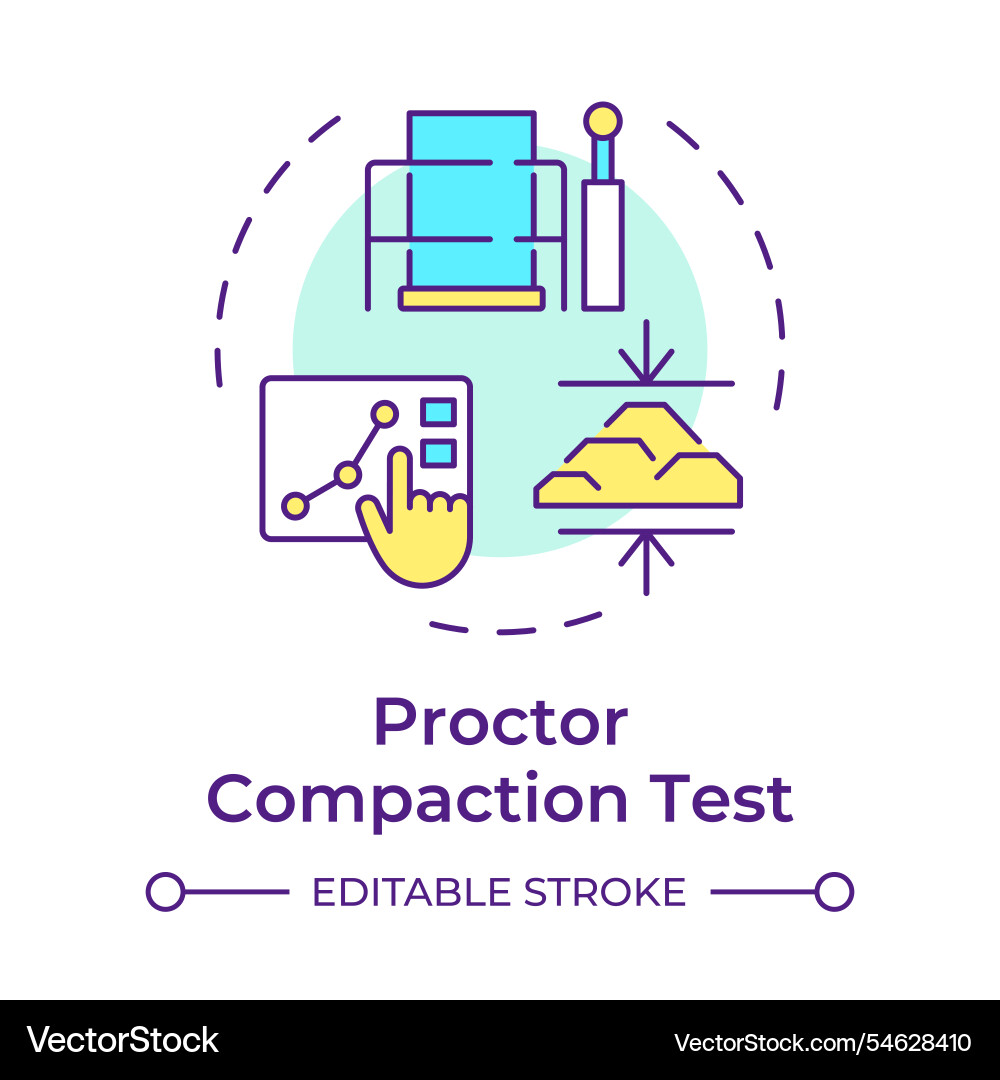 Proctor compaction test multi color concept icon Proctor compaction test multi color concept icon vector image