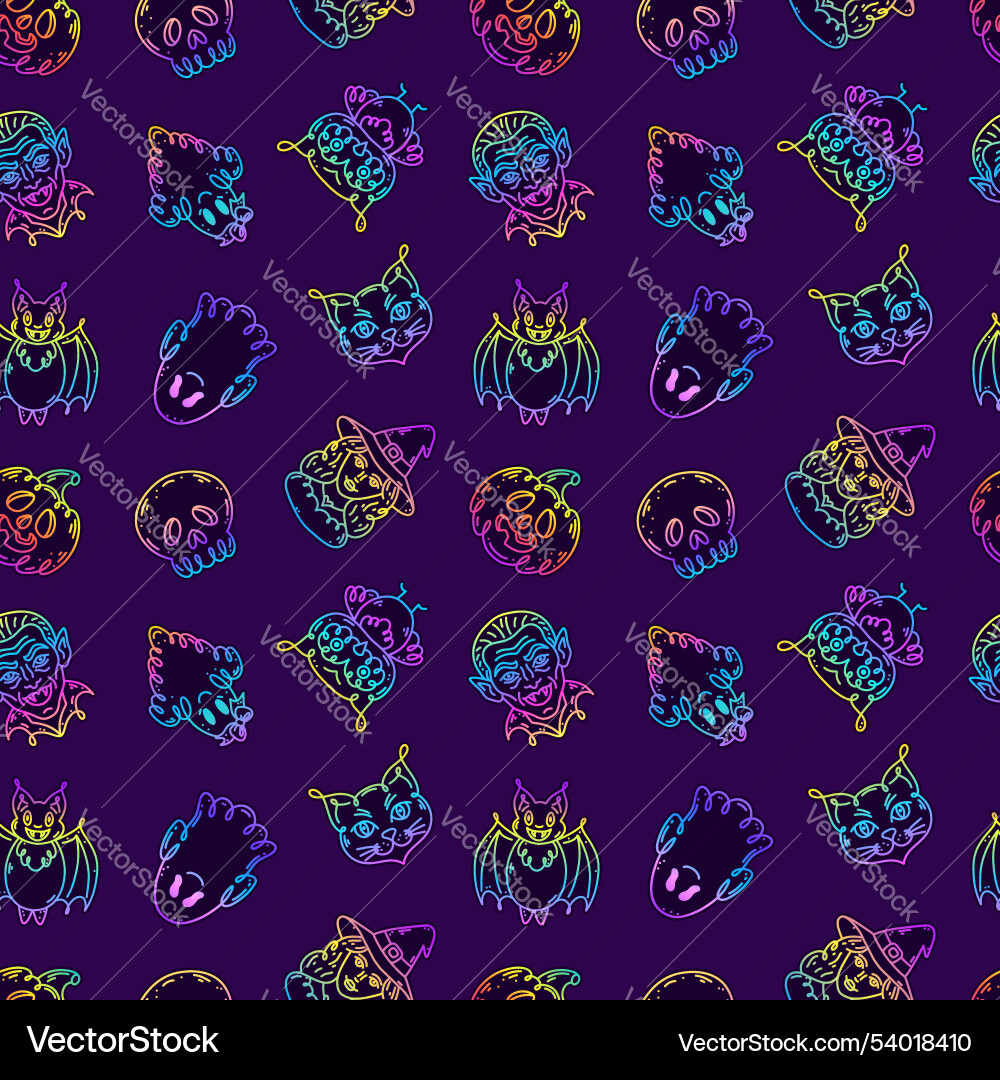 Seamless pattern with characters in doodle style vector image