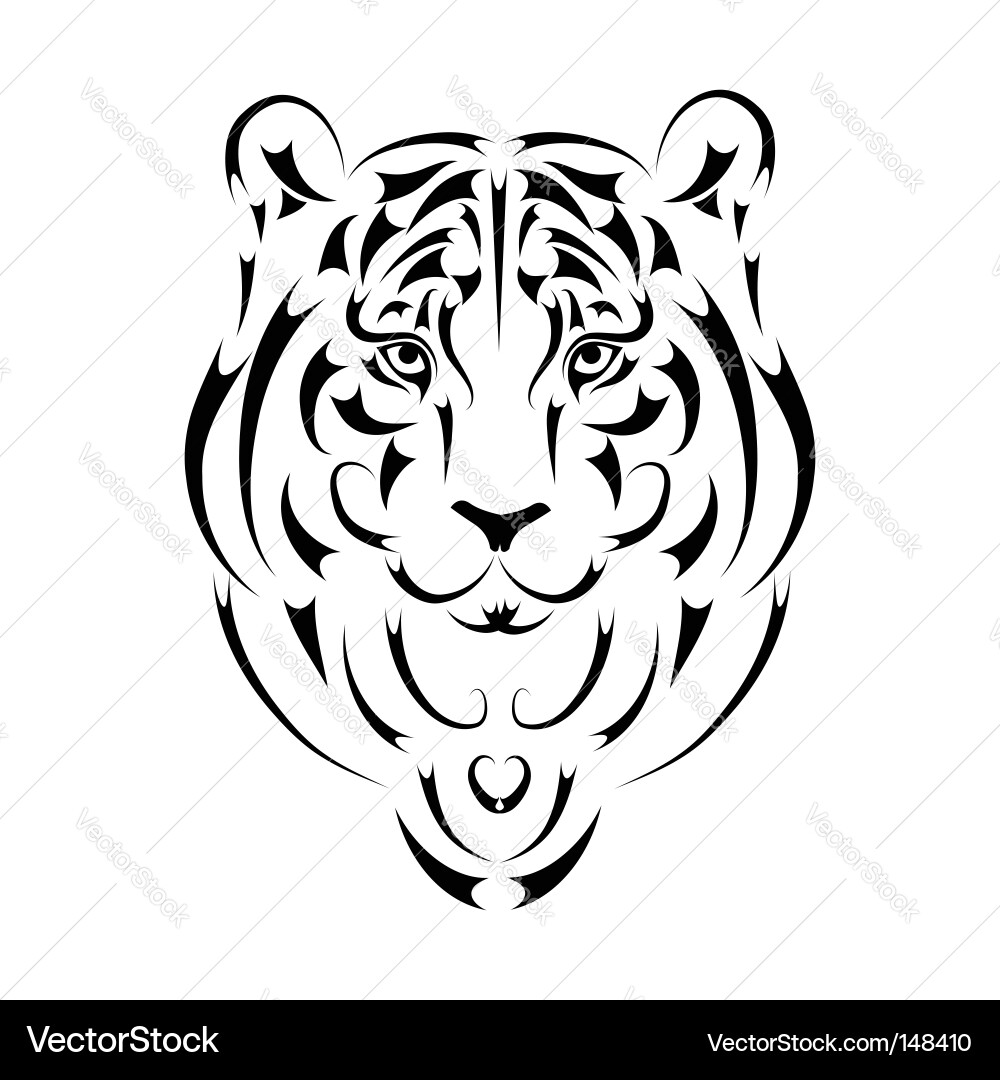 Stylized Tiger Icon Vector Image