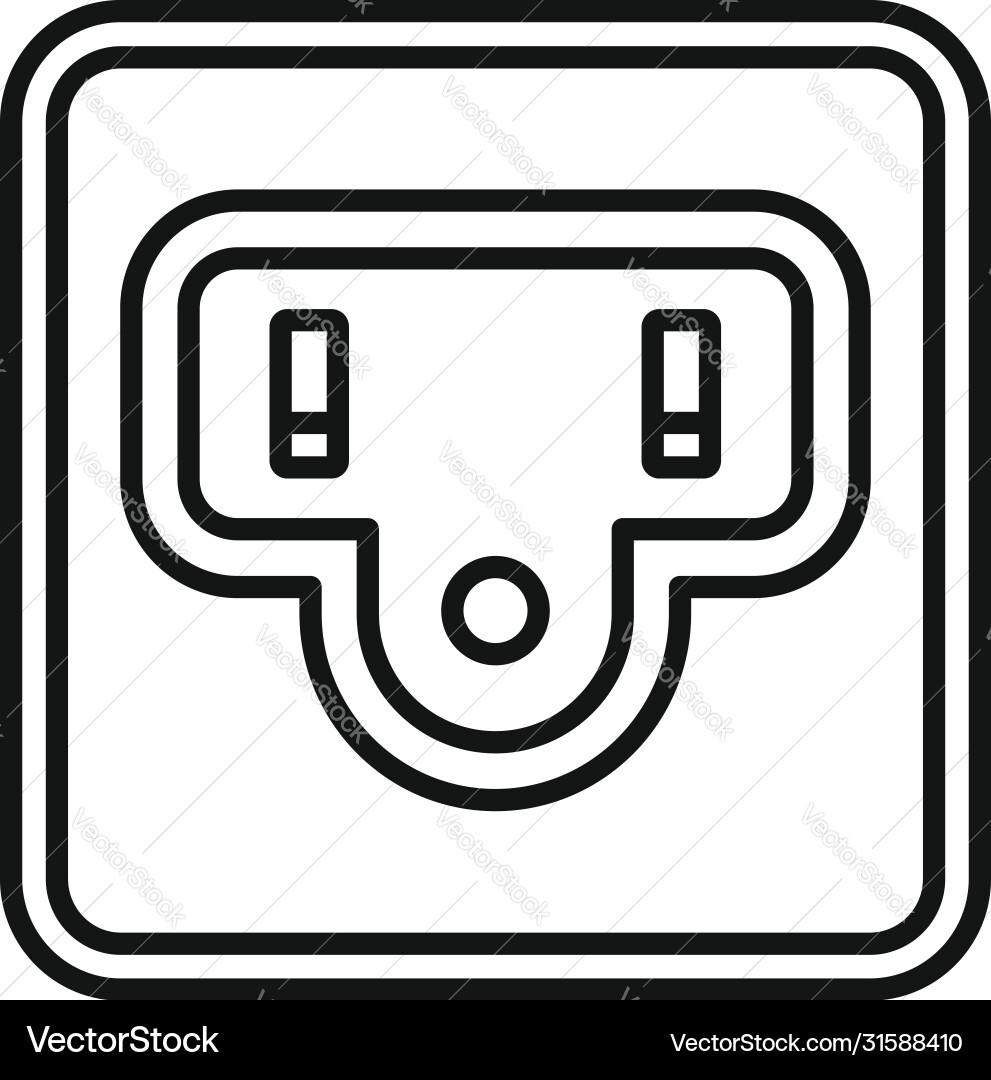 Type b power socket icon outline style Type b power socket icon outline style vector image