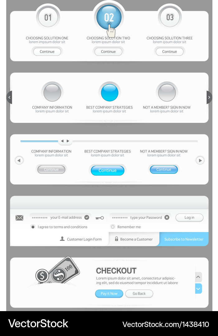 Website Menu Icon Set vector image