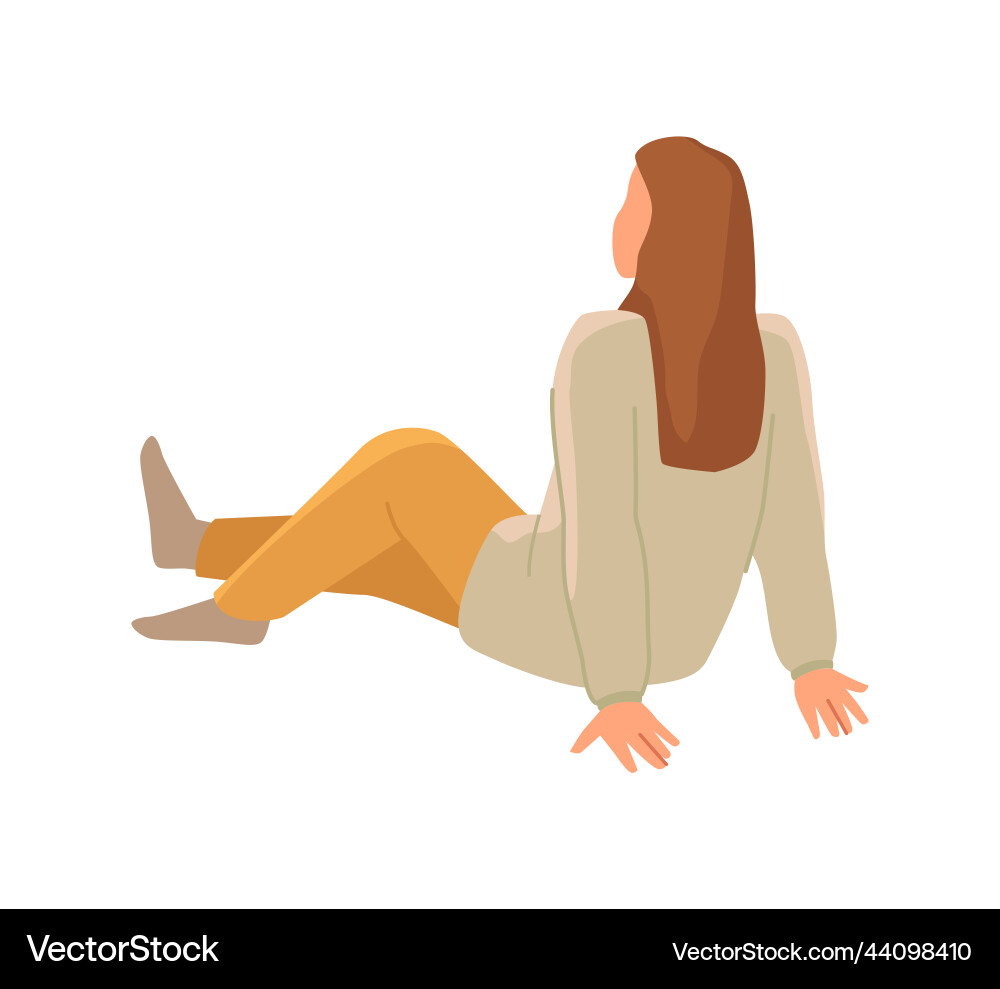Woman Contemplating Stars Vector Image
