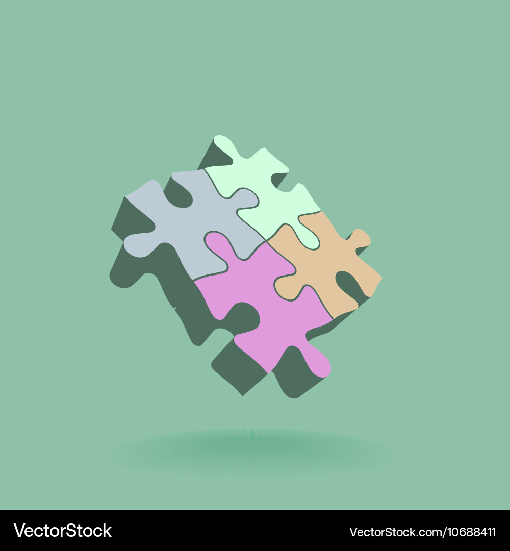 Abstract 3d puzzle design element vector image