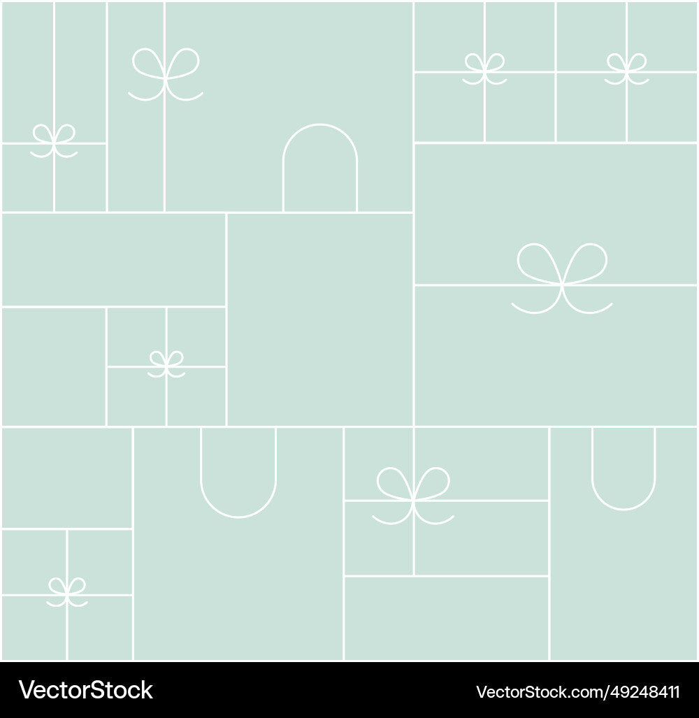 Art deco present box composition linear turquoise Vector Image