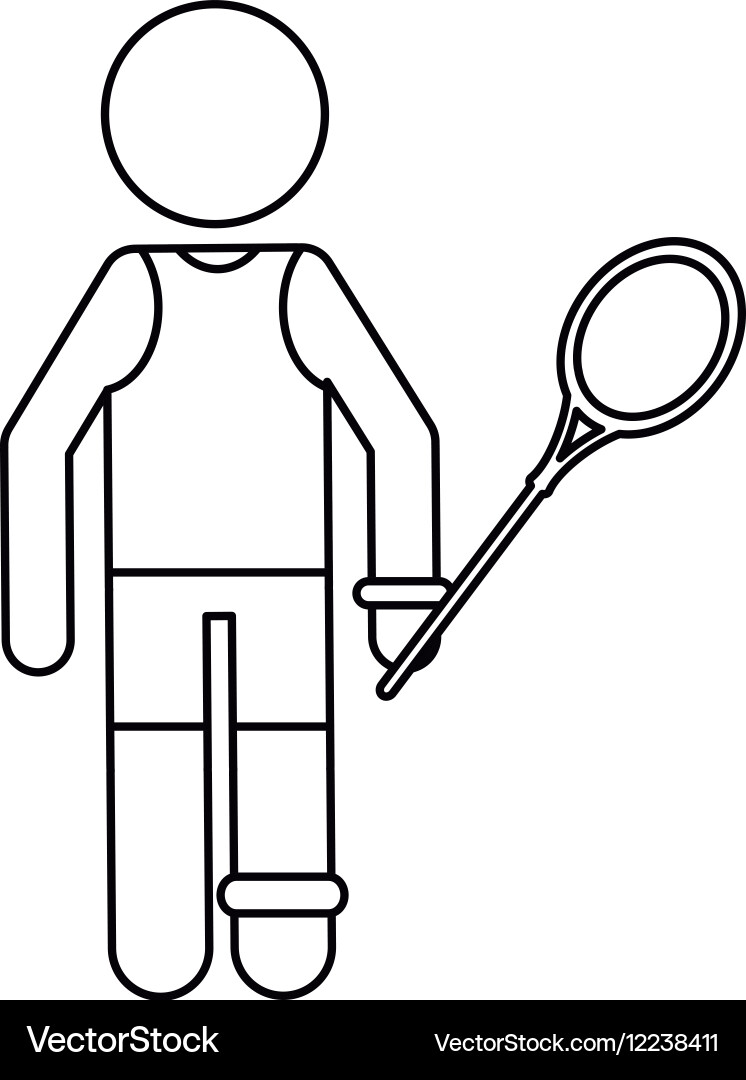 Badminton player racket outline Vector Image