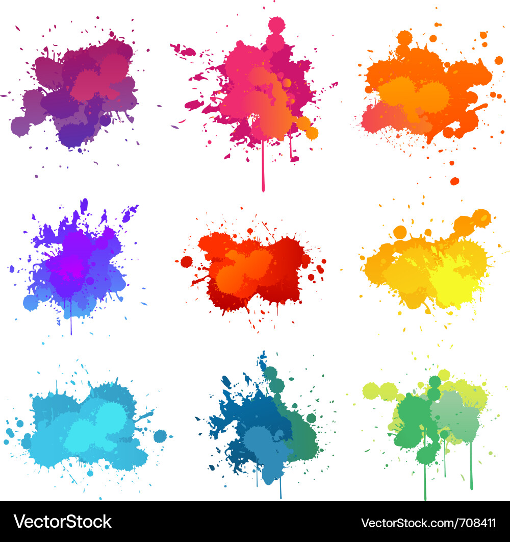 Colorful Paint Splatter – Royalty-Free Vector | VectorStock, image size:1000x1062