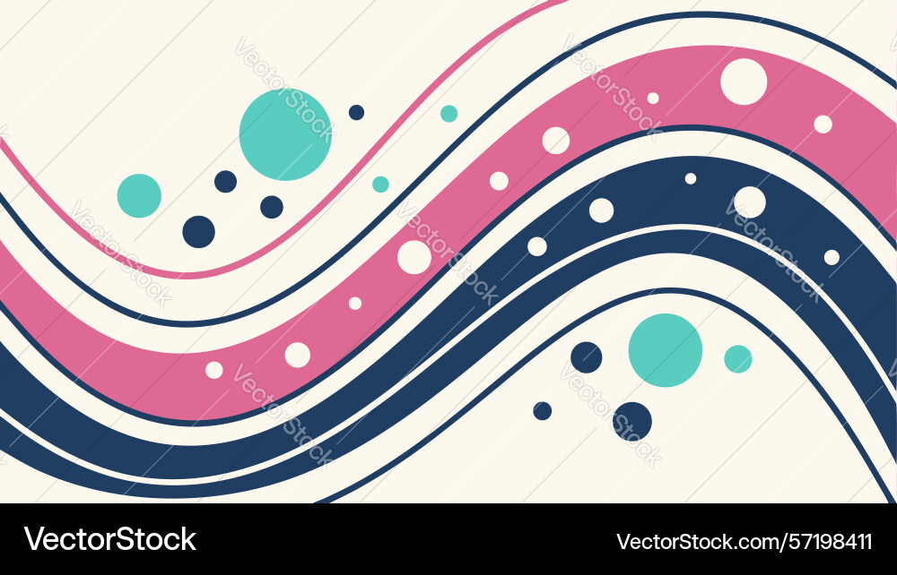 Dynamic waves bubbles abstract fluid flow vector image