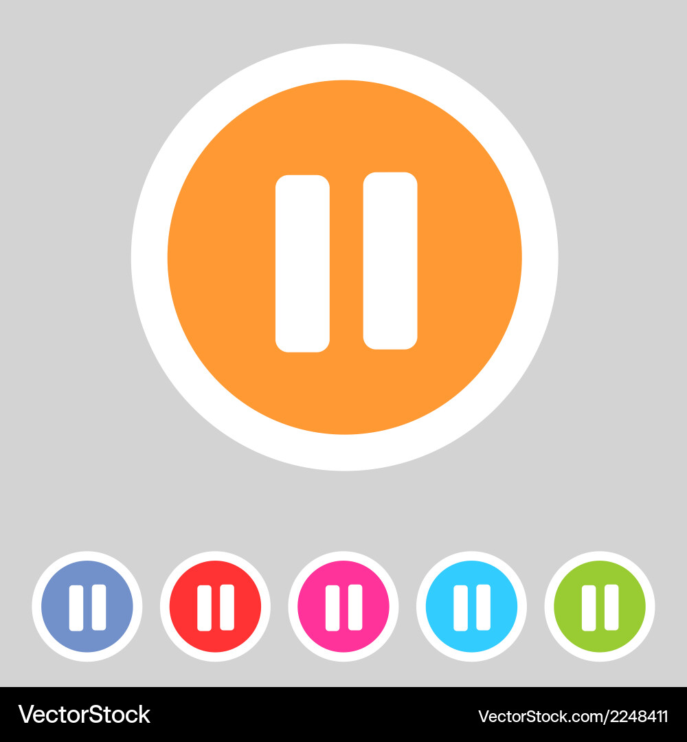 Flat game graphics icon pause Vector Image