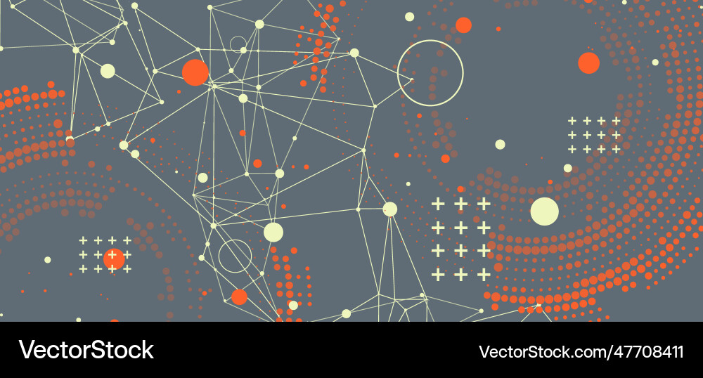 Halftone science background with connecting dots Halftone science background with connecting dots Vector Image