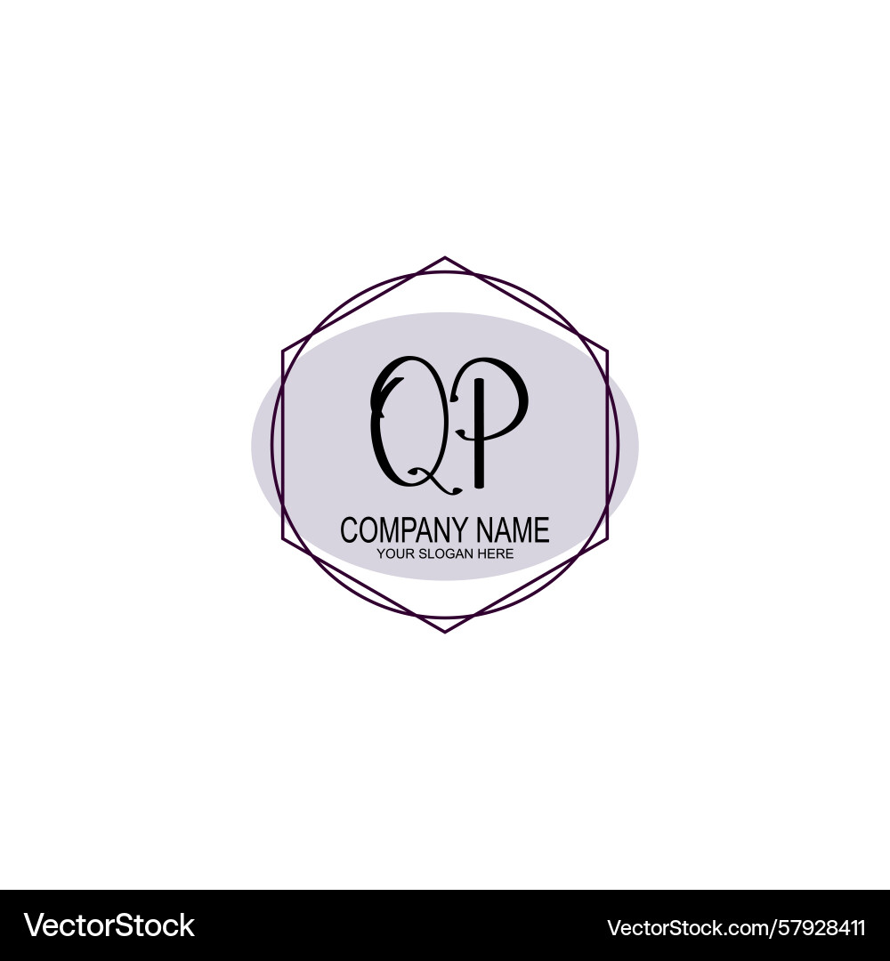 Handwriting logo concepts with initial qp Handwriting logo concepts with initial qp Vector Image