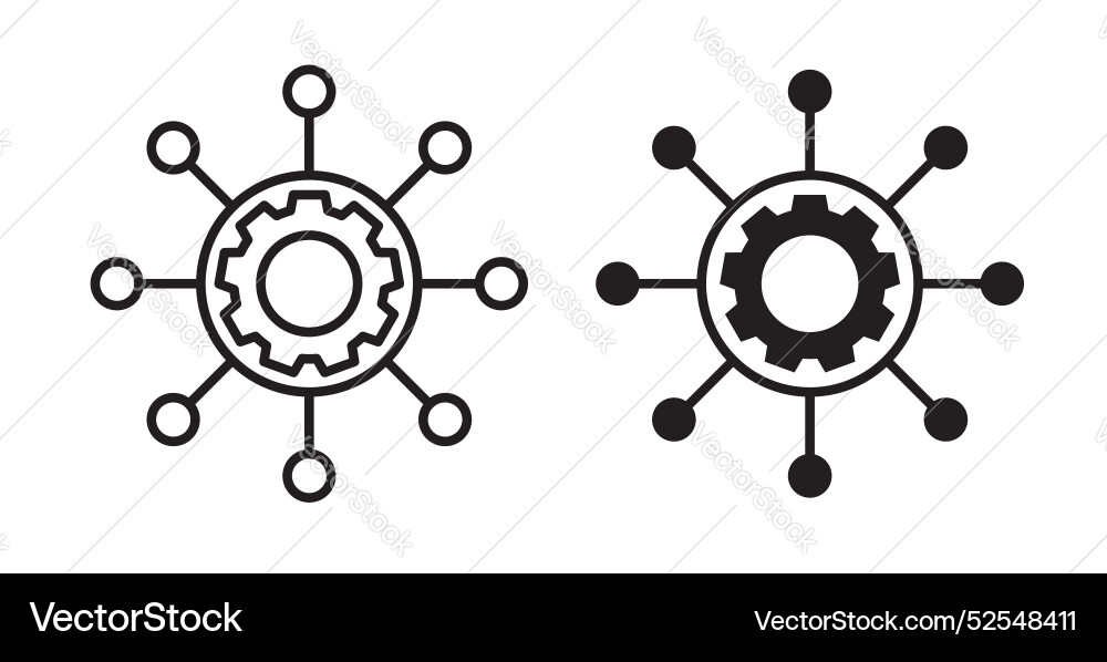 Integration thin line icon set Integration thin line icon set vector image