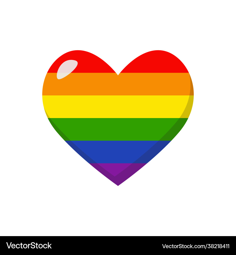 Rainbow Heart LGBTQ Pride vector image