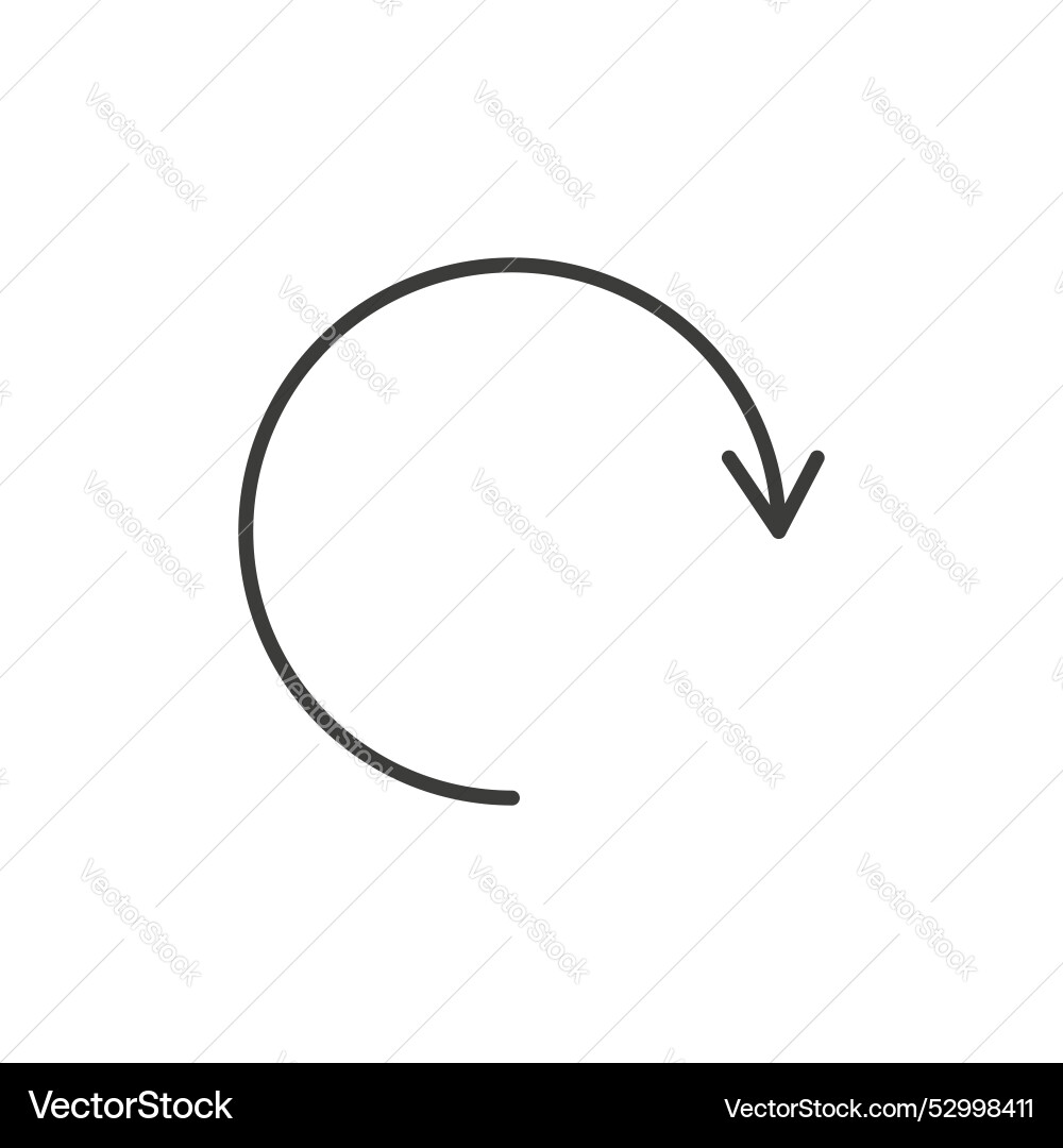 Rotate right icon set refresh reload restart Rotate right icon set refresh reload restart vector image