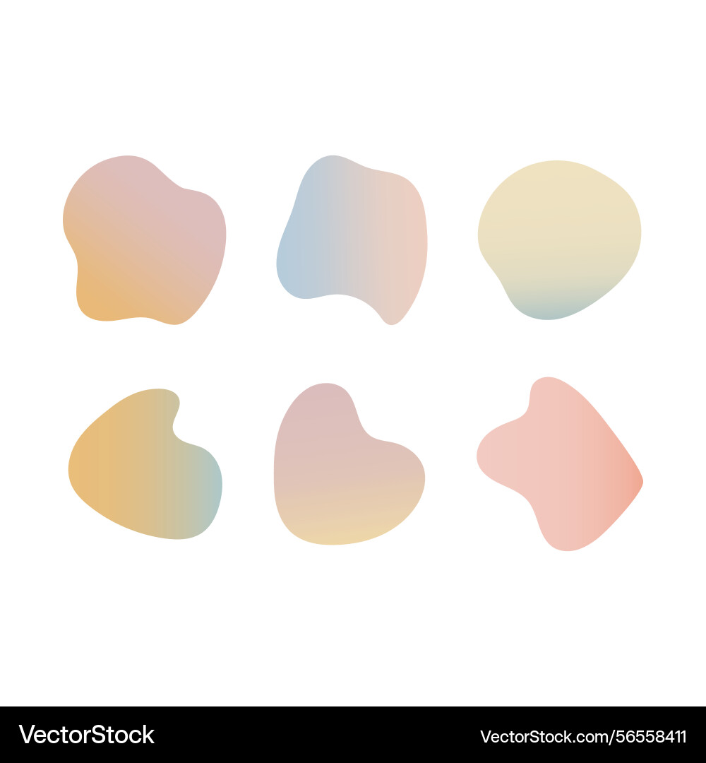 Soft blobs pastel set gentle Vector Image