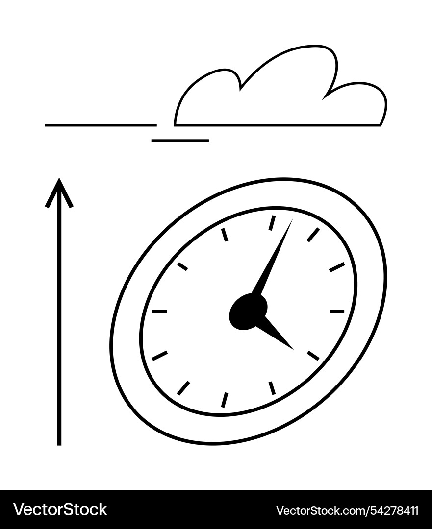 Timeless journey escaping limits with a cloud Vector Image