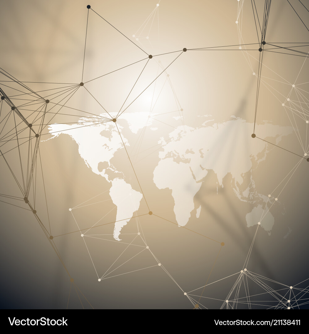 World map with shadow abstract global network World map with shadow abstract global network vector image