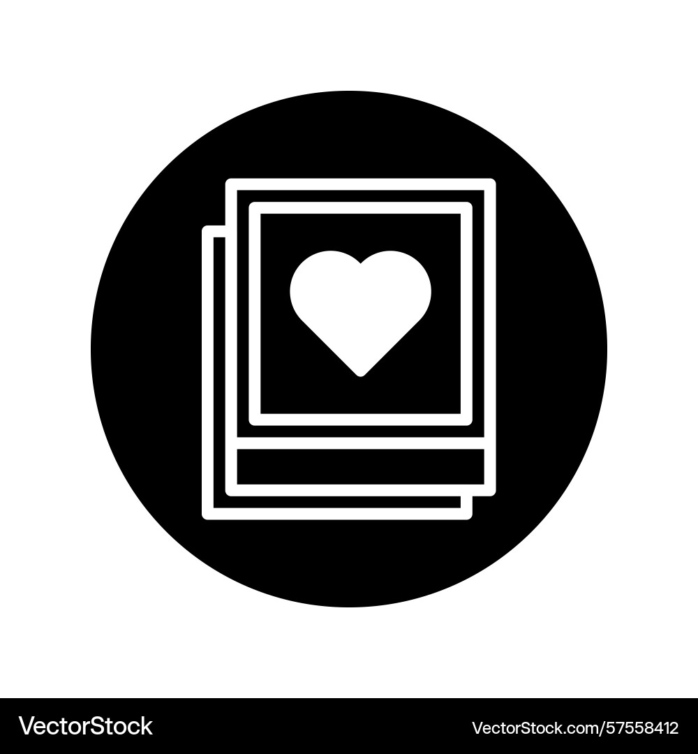 A stack of picture frames displaying heart vector image