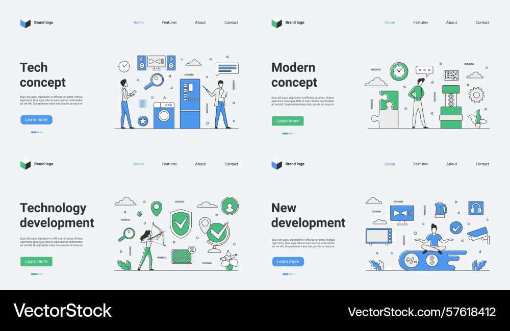 A versatile set featuring modern tech concept web A versatile set featuring modern tech concept web vector image