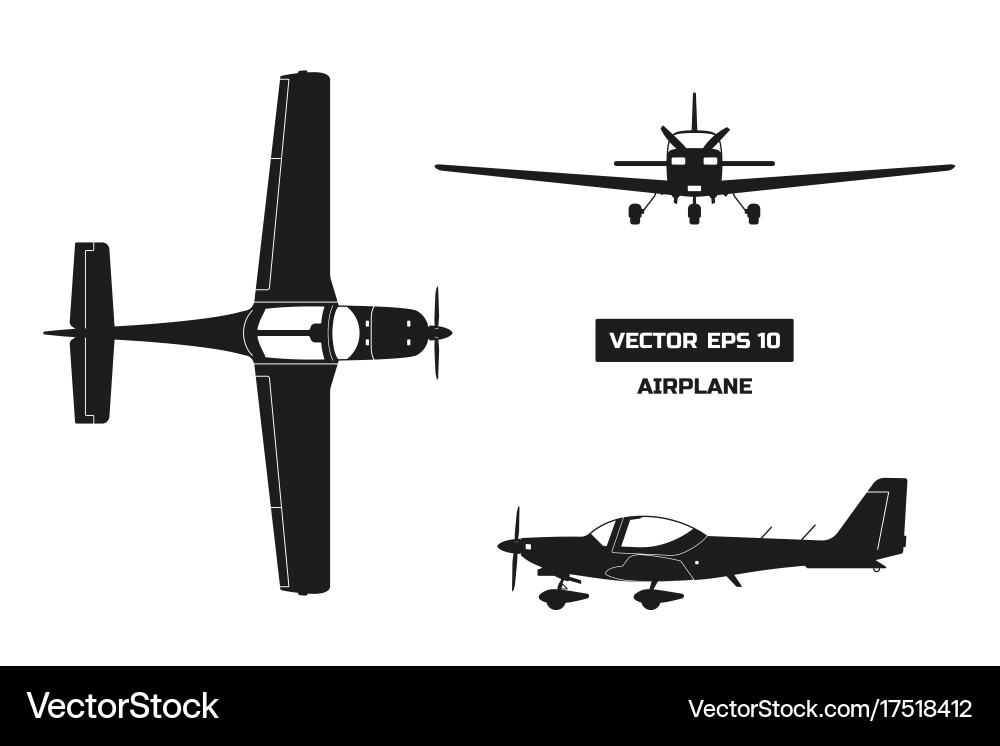Airplane Silhouette - Multiple Views vector image