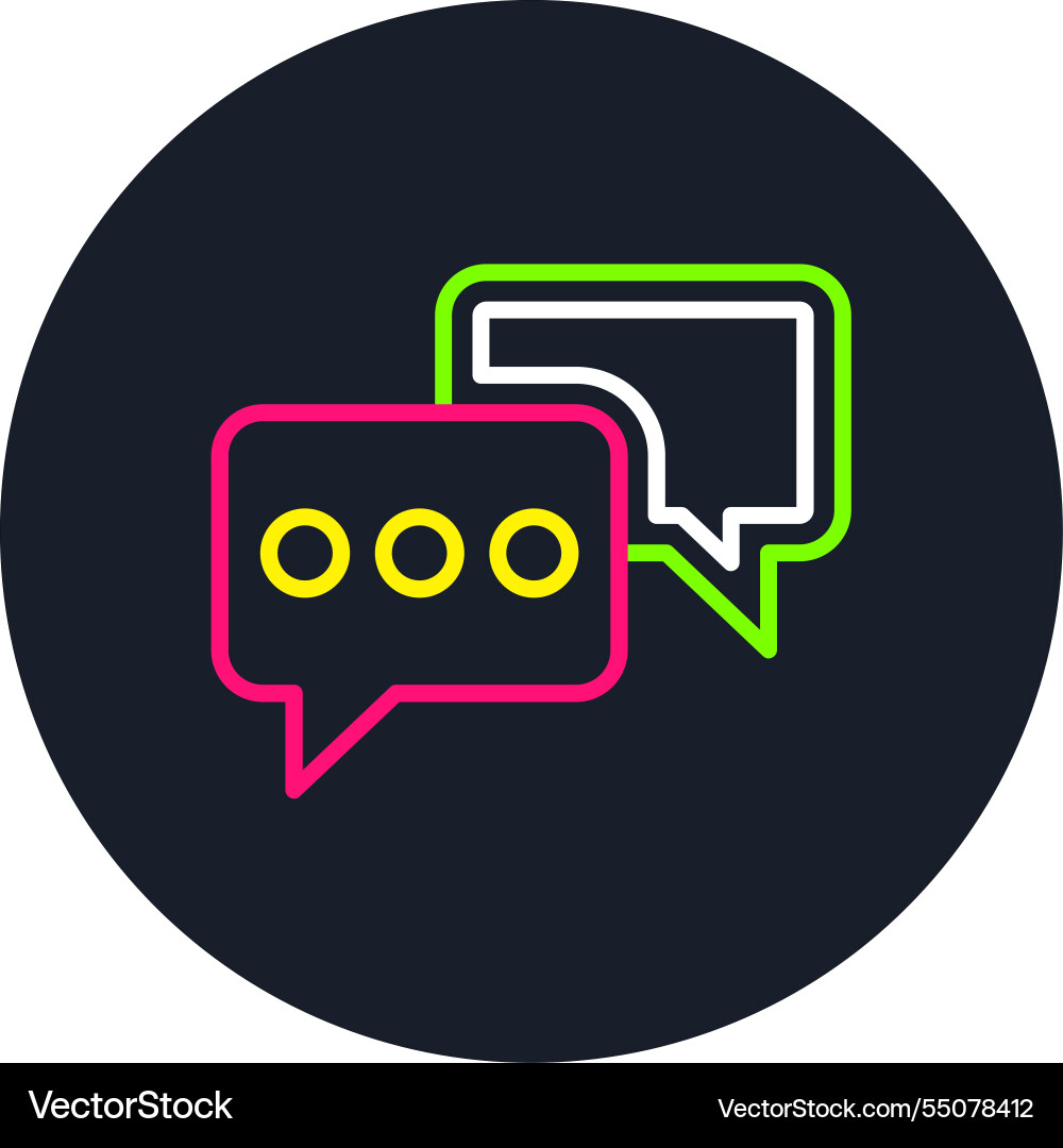 Chat bubble line multi color icon Vector Image