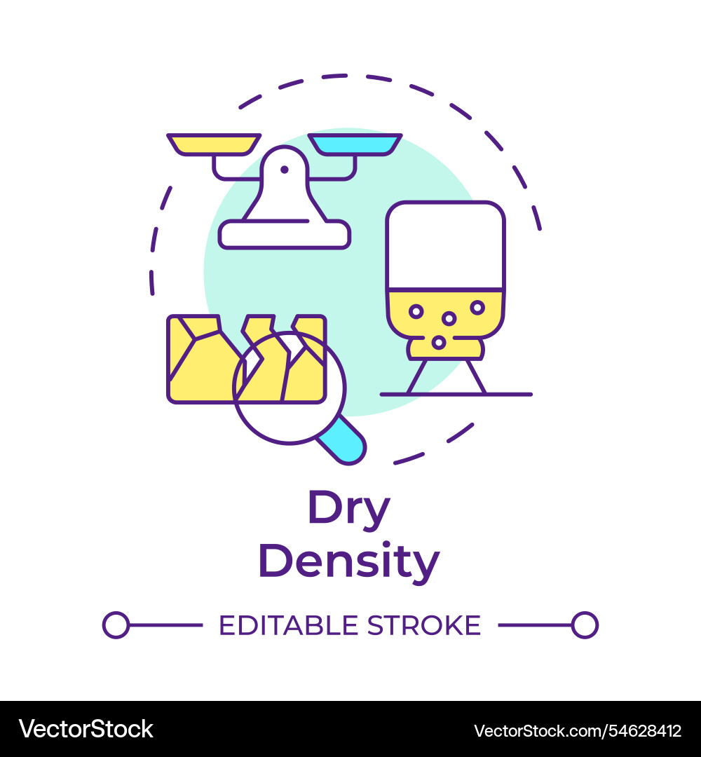 Dry density test multi color concept icon Dry density test multi color concept icon vector image