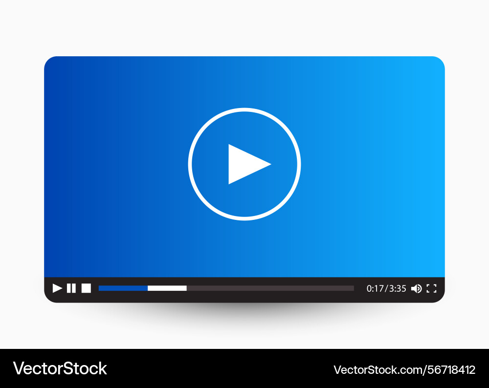 Flat video player template for web and mobile apps Flat video player template for web and mobile apps vector image
