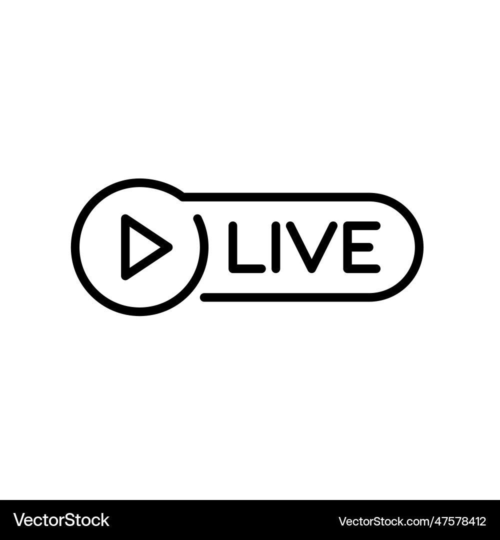 Live Streaming Play Button Icon vector image