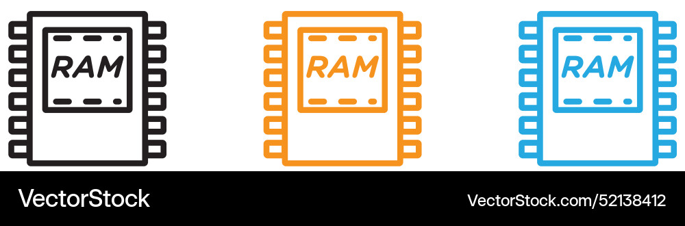 Memory ram logo set collection for web app ui Memory ram logo set collection for web app ui vector image