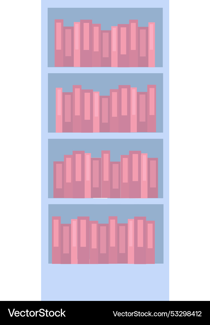 Office bookcase with archive bookshelf icon Vector Image