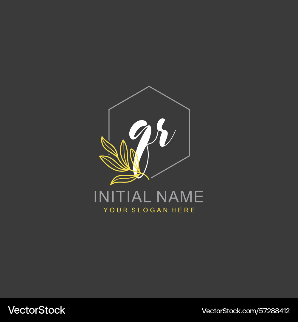 Qr initial logo templates with botanical elements Qr initial logo templates with botanical elements vector image