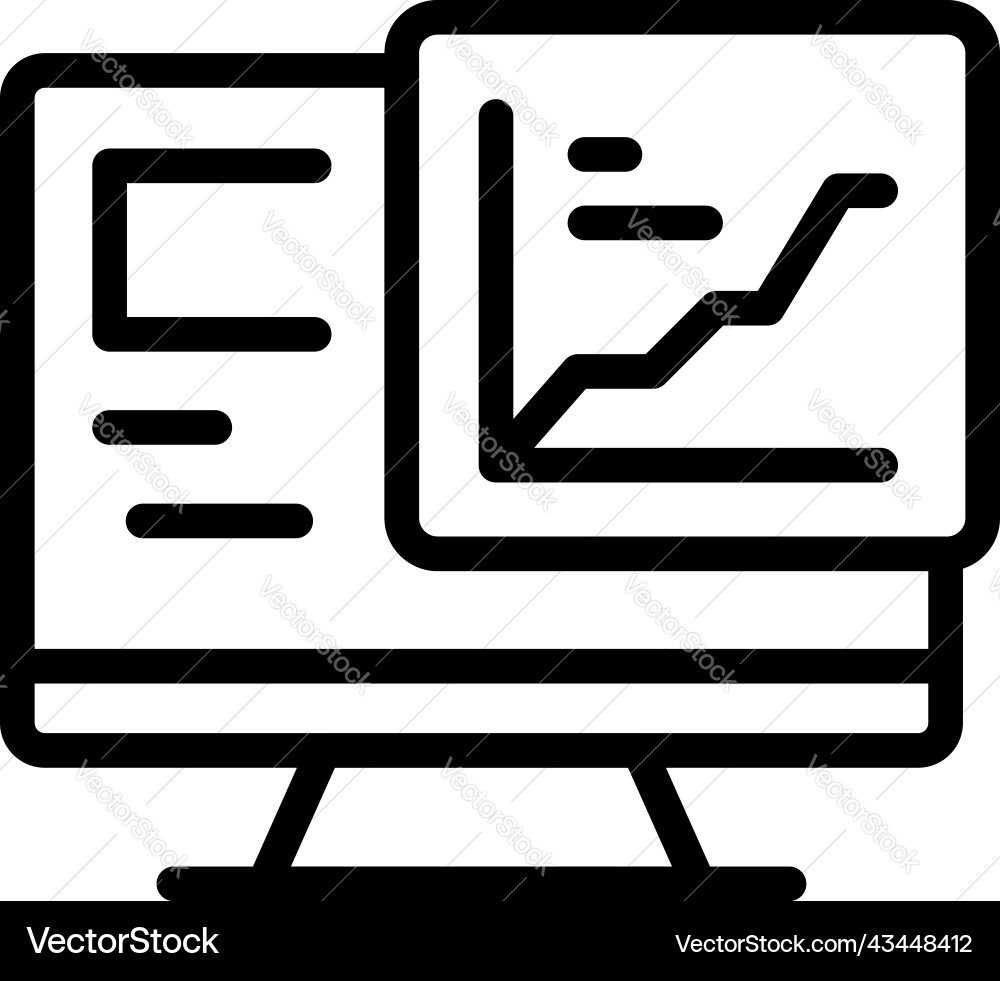 Software graph icon outline monitor code Software graph icon outline monitor code vector image