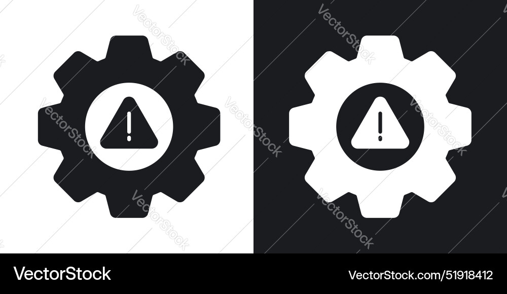 Technical warning icon set in solid black Technical warning icon set in solid black vector image