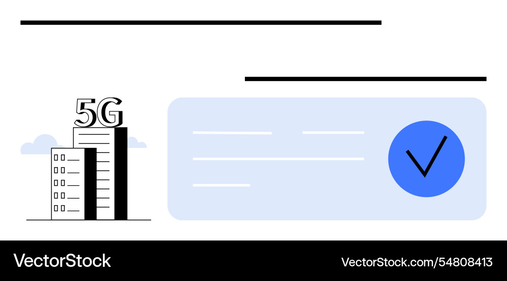 5g network tower and checklist verification symbol Vector Image