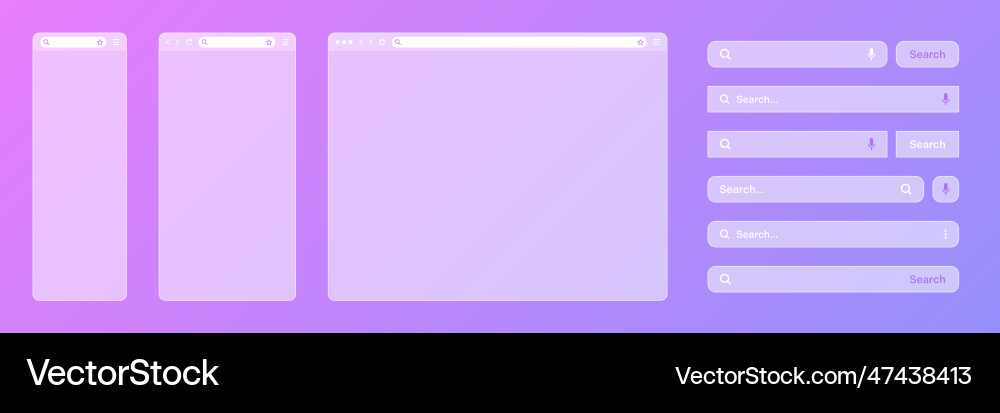 Blank transparent internet browser window Blank transparent internet browser window vector image
