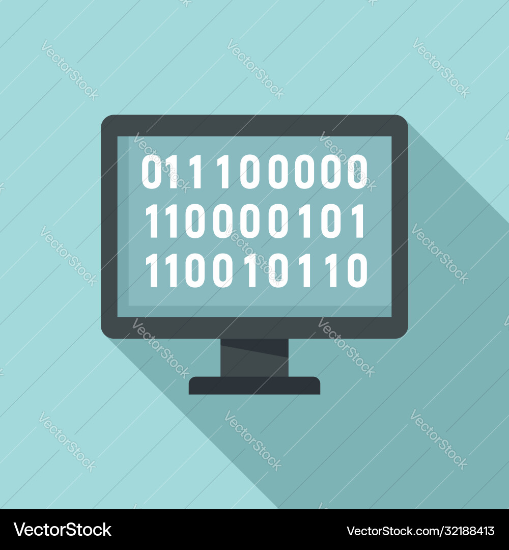 Computer machine learning icon flat style Computer machine learning icon flat style vector image