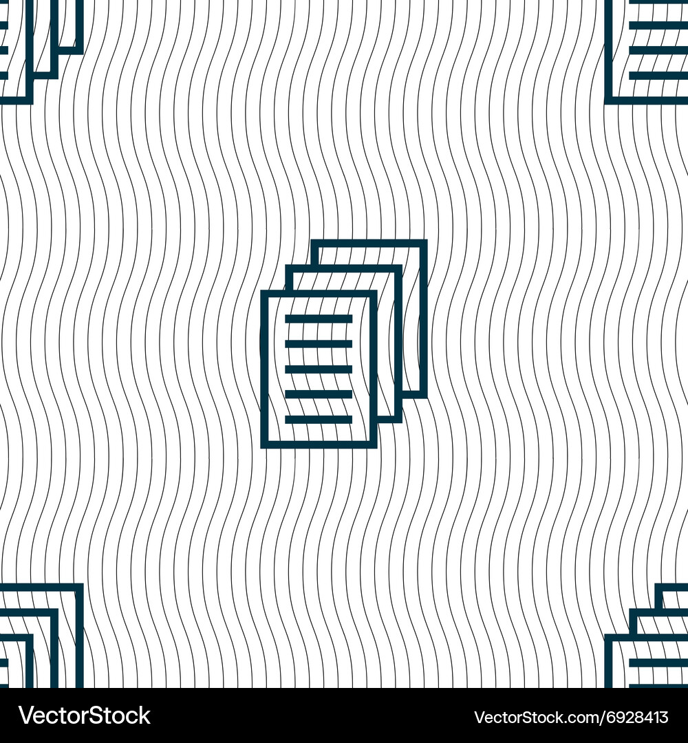 Copy file duplicate document icon sign seamless Vector Image