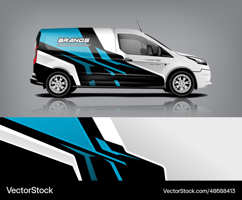 Dynamic Van Wrap Pattern Vector Image