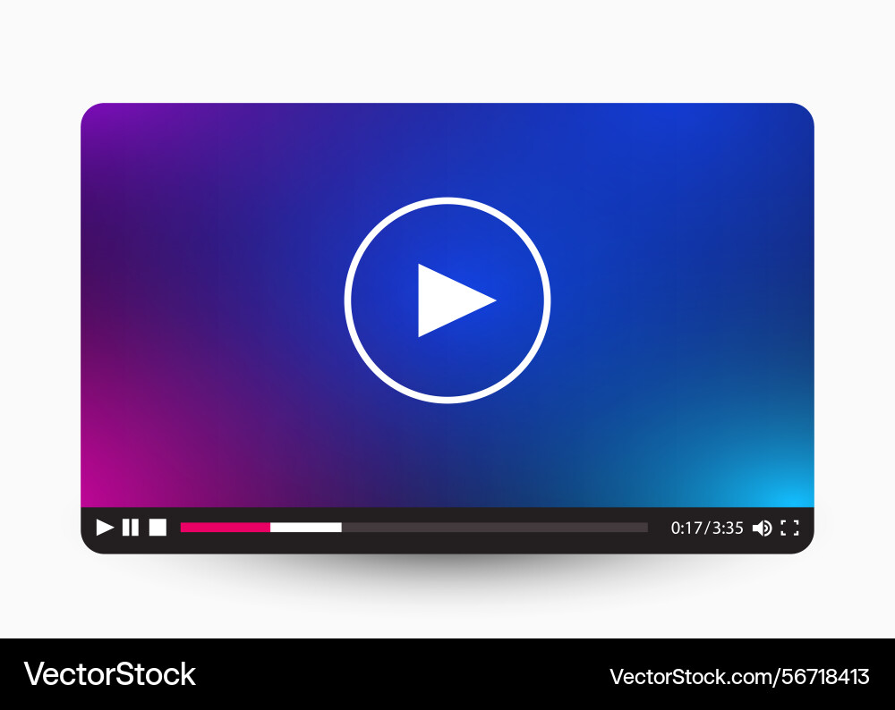 Flat video player template for web and mobile apps Flat video player template for web and mobile apps vector image